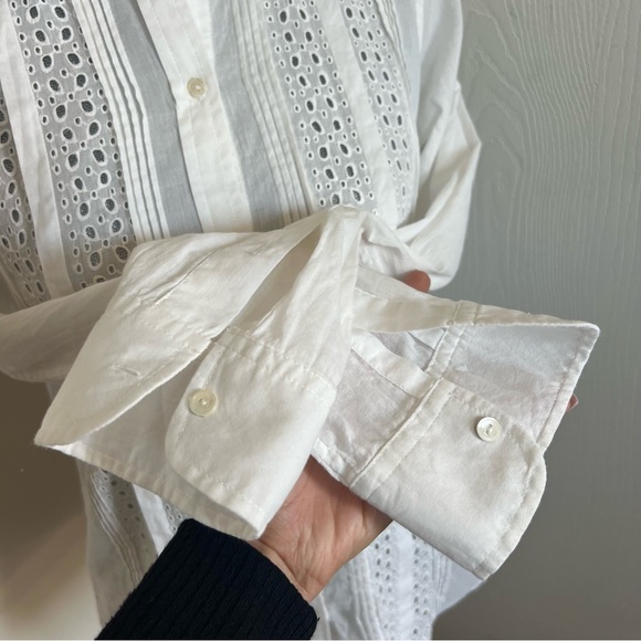 Nili Lotan Tara Eyelet Button Down Shirt - Picture 9 of 11